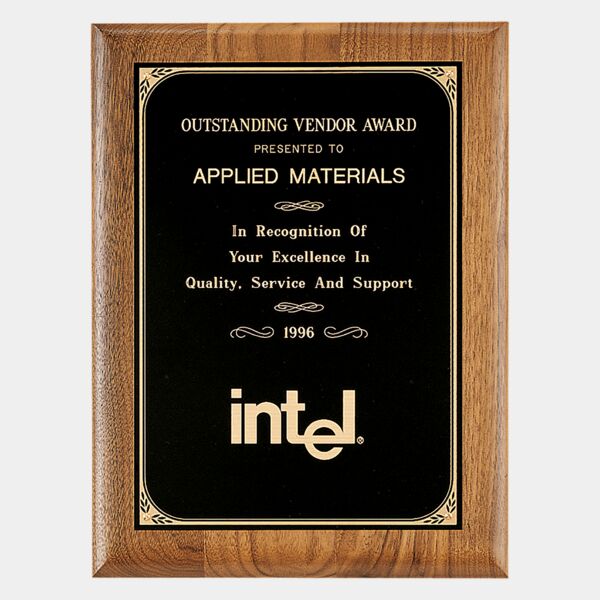 7" x 9" Coventry Series American Plaque with Border Laserable Brass Plate Thumbnail