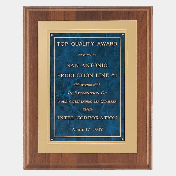 12" x 15" American Step Edge Plaque with Sapphire Marble Framed LaserFX Plate Thumbnail
