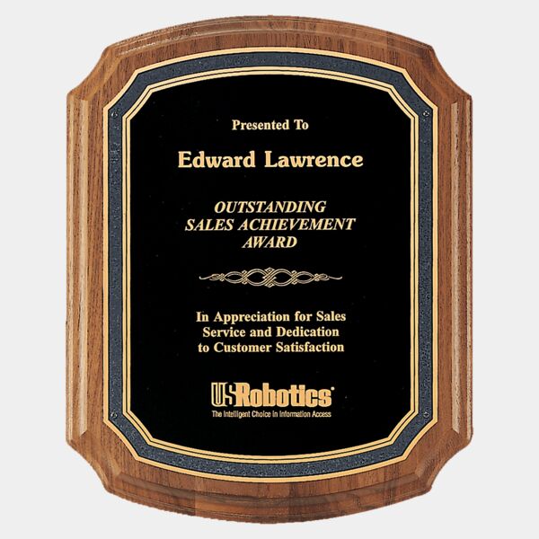 10 1/2" x 13" American Plaque with Florentine Border Textured Plate Thumbnail