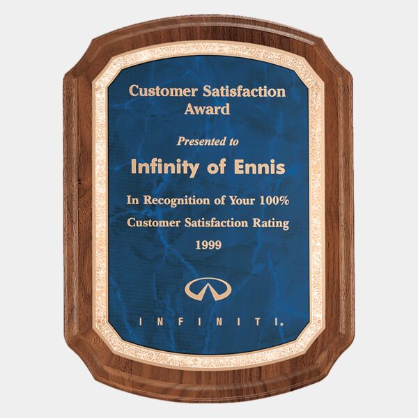 9" x 12" Coventry Series American Plaque with Border Sapphire LaserFX Plateteel Plate Thumbnail