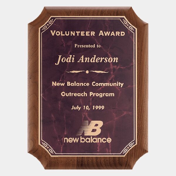 7" x 8" American Plaque with Border Ruby Marble LaserFX Plate Thumbnail