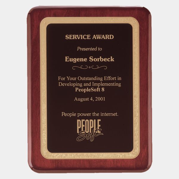 12" x 15" Piano Finish Plaque with Florentine Design LaserFX Plate Thumbnail