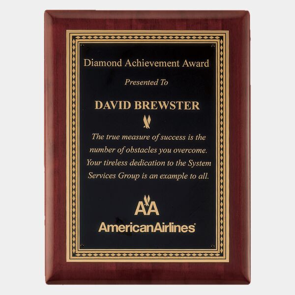 9" x 12" Airflyte Premium Piano Finish Plaque with Border LaserFX Plate Thumbnail