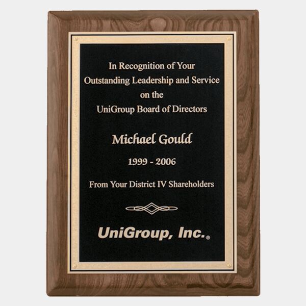 9" x 12" Airflyte Piano Finish Plaque with Textured Florentine Border LaserFX Plate Thumbnail