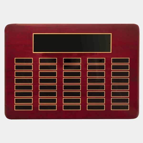 11" x 21"/Plates 7/8" x 2 3/4" Piano Finish 40 Plate Perpetual Plaque with Brass Plates Thumbnail