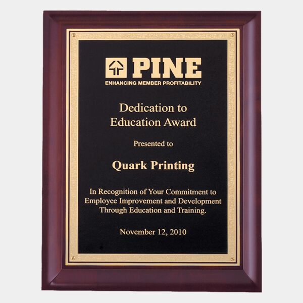 Hand Rubbed Finish Plaque with Florentine Border LaserFX Plate Thumbnail