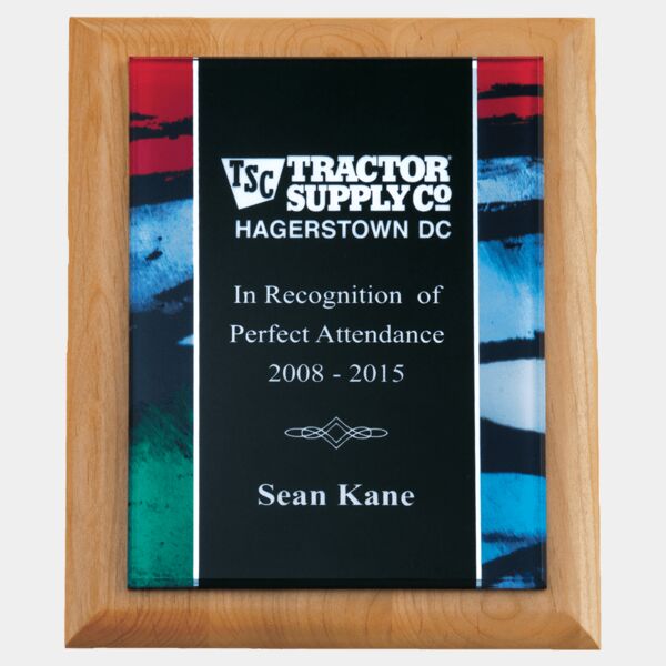 7" x 9" Airflyte Natural Plaque with Stained Glass Border Acrylic Plate Thumbnail