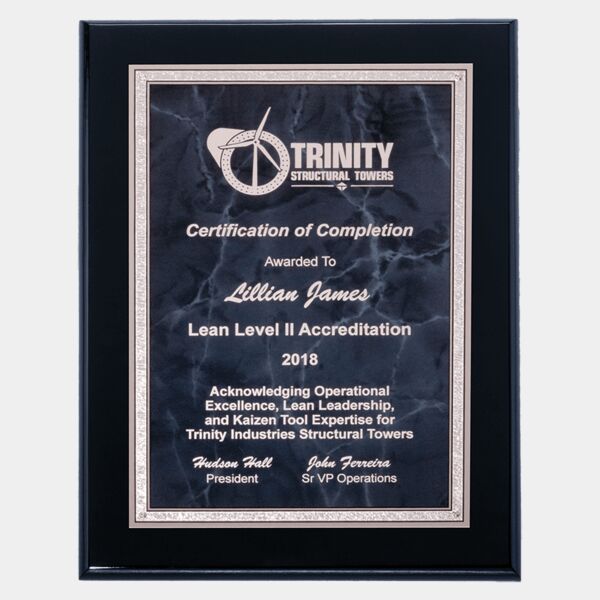 9" x 12" Airflyte High Gloss Plaque with Marble/ Florentine Border Thumbnail