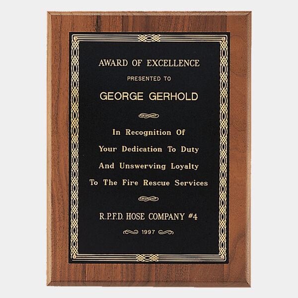 8" x 10" Laserable Border Plate on an American Plaque - Sheffield Series Thumbnail