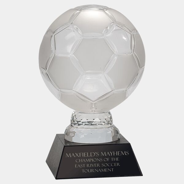 12" Glass Soccer Ball with Marble Base Thumbnail