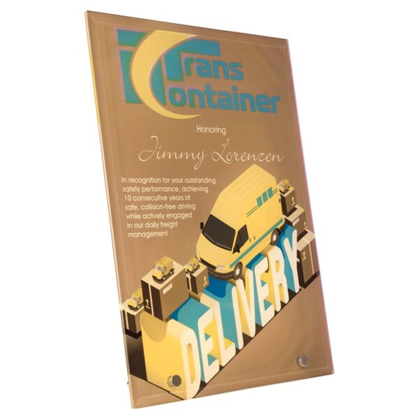 7" x 10" Sublimatable Vertical Glass with 2 Pins Thumbnail