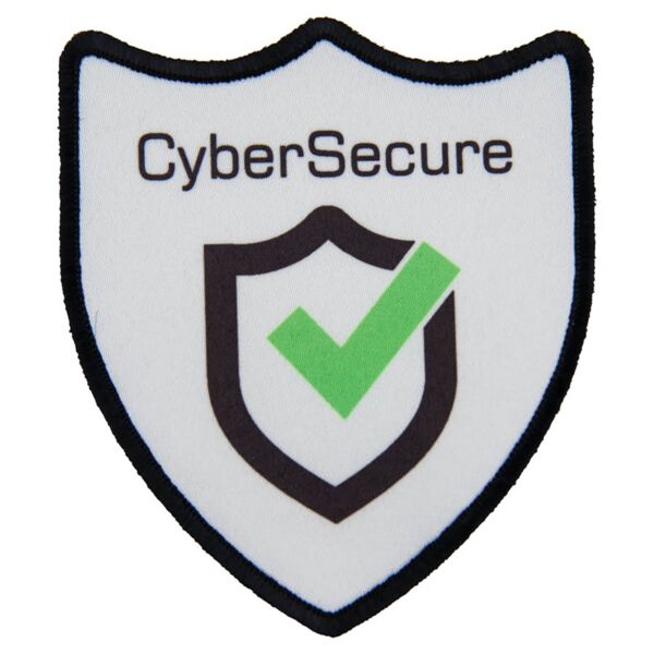 3" x 3 1/2" 3-Point Shield Sublimatable Patch with Adhesive & Border Thumbnail