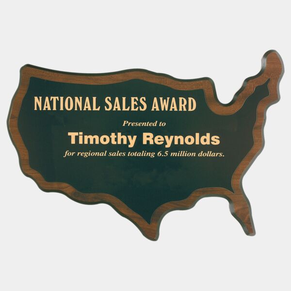 10 1/2" x 15 3/4" Finish Edge United States of America Plaque Thumbnail