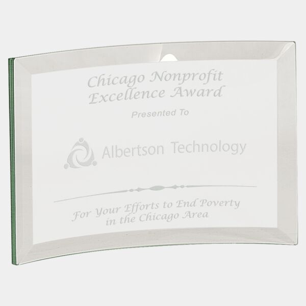 6" x 4" x 3/8" Jade Glass Crescent Thumbnail