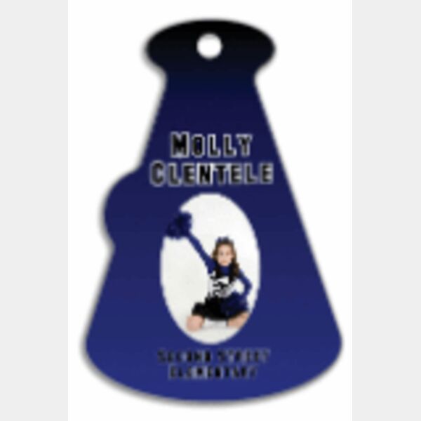4" x 2.75" Unisub FRP Sublimatable 2-Sided Megaphone Luggage Tag Thumbnail