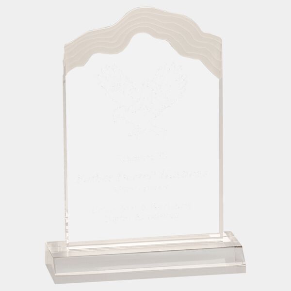 5" x 8" Frosted Cap Edge Acrylic with 6" Base Thumbnail