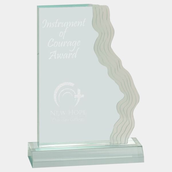 5" x 7" Jade Frosted Waterfall Edge Acrylic with 5 1/2" Base Thumbnail