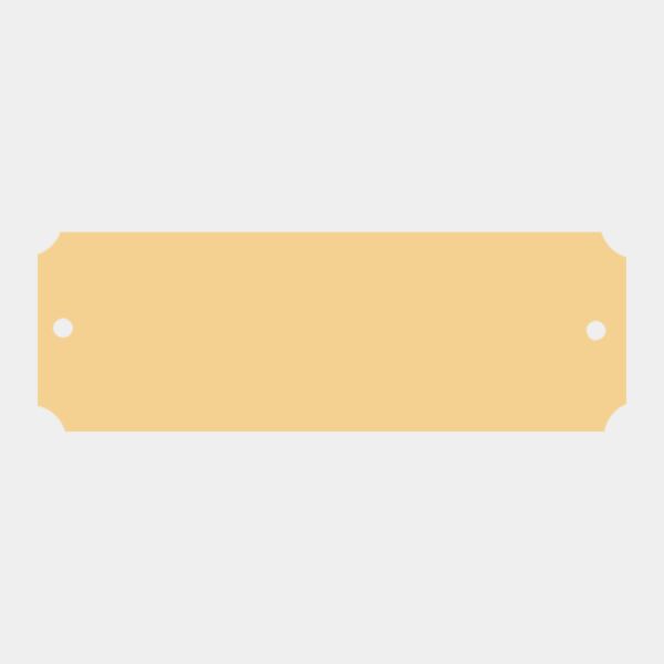 1 1/4" x 2 1/2" Brushed Brass Plate with Notched Corners and Two Holes Thumbnail