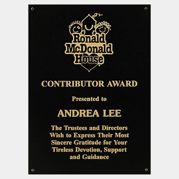 4 1/4" x 6 1/4" Laserable Brass Plaque Plate with Four Holes Thumbnail