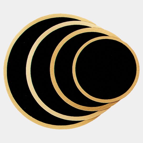 2" Round Laserable Brass Plate with Border Thumbnail