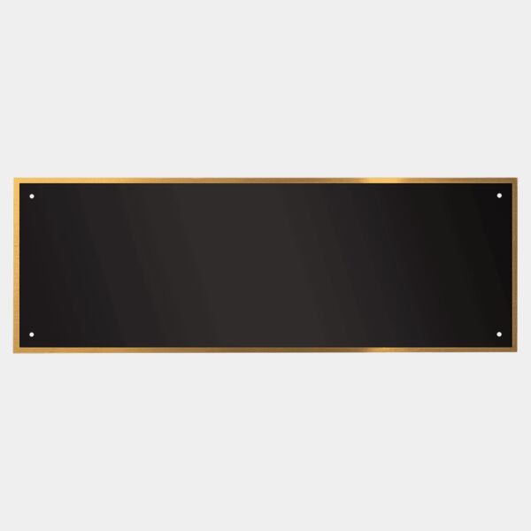3 1/4" x 8" Laserable Brass Plate with Thin Border and 4 Holes Thumbnail