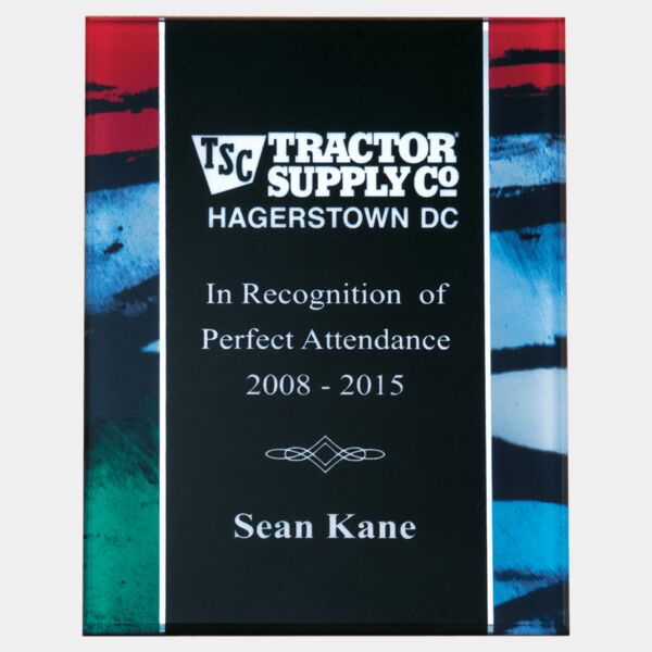 7" x 10" Acrylic Plaque Plate with Stained Glass Pattern Border and Center Thumbnail