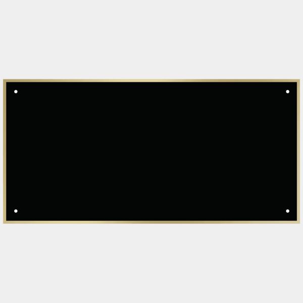 4 3/4" x 9 3/4" Laserable Brass Plate with Thin Border and 4 Holes Thumbnail