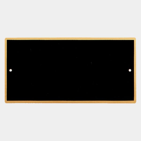 3 3/8" x 8" Laserable Brass Plate with Border Rounded Corners and Two Holes Thumbnail