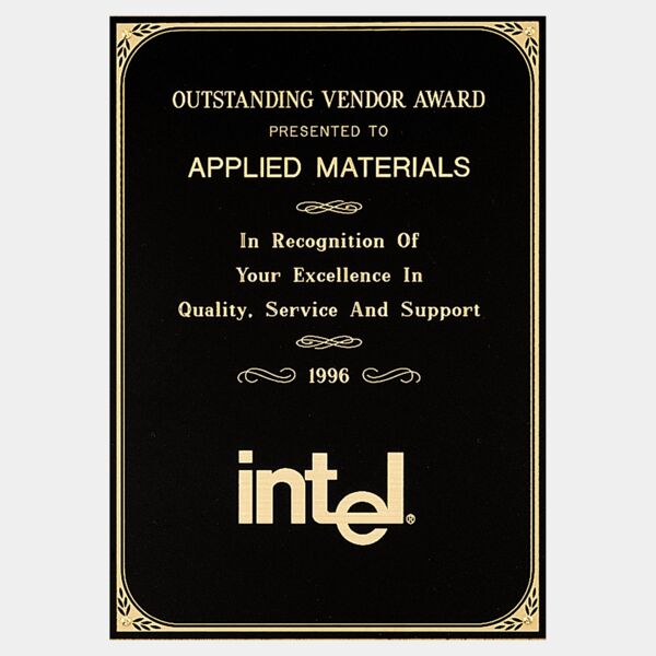 6 1/4" x 8 1/4" Brass Plate with Border and Four Holes Thumbnail