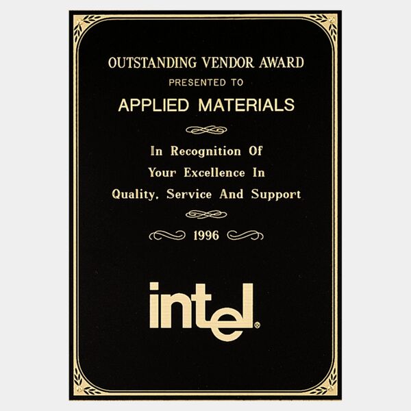 7" x 10" Brass Plate with Border and Four Holes Thumbnail