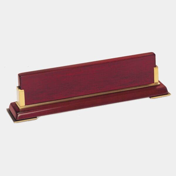 10 5/8" x 2 3/4 x 2 1/2 Piano Finish Nameplate and Metal Acceents-Plate Not Included Thumbnail